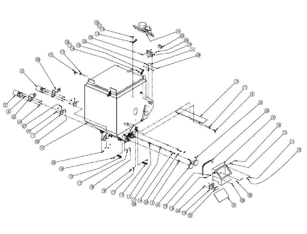 Схема запчастей Case IH FLX810 - (02-013) - PARTS GROUP, TRIPLE BIN, RH, 50 CU. FT Bin Group