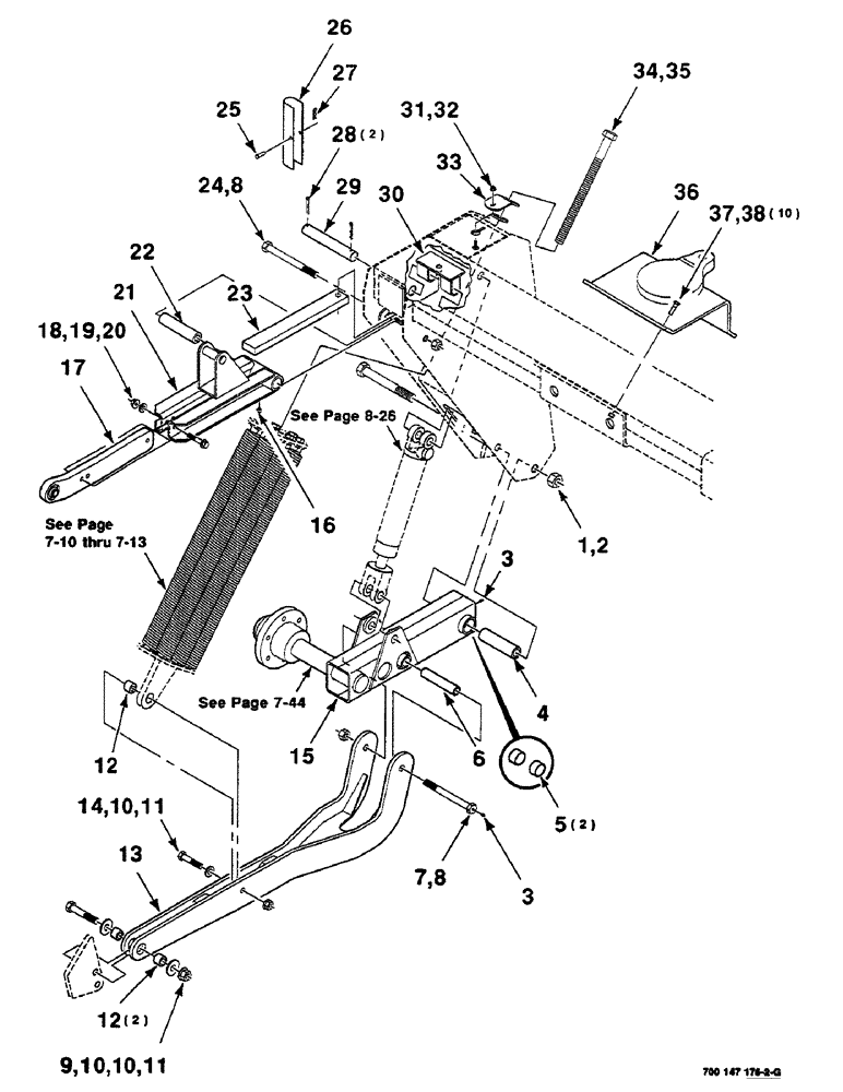 Схема запчастей Case IH SC416 - (7-08) - FLOTATION ASSEMBLY, RIGHT (09) - CHASSIS