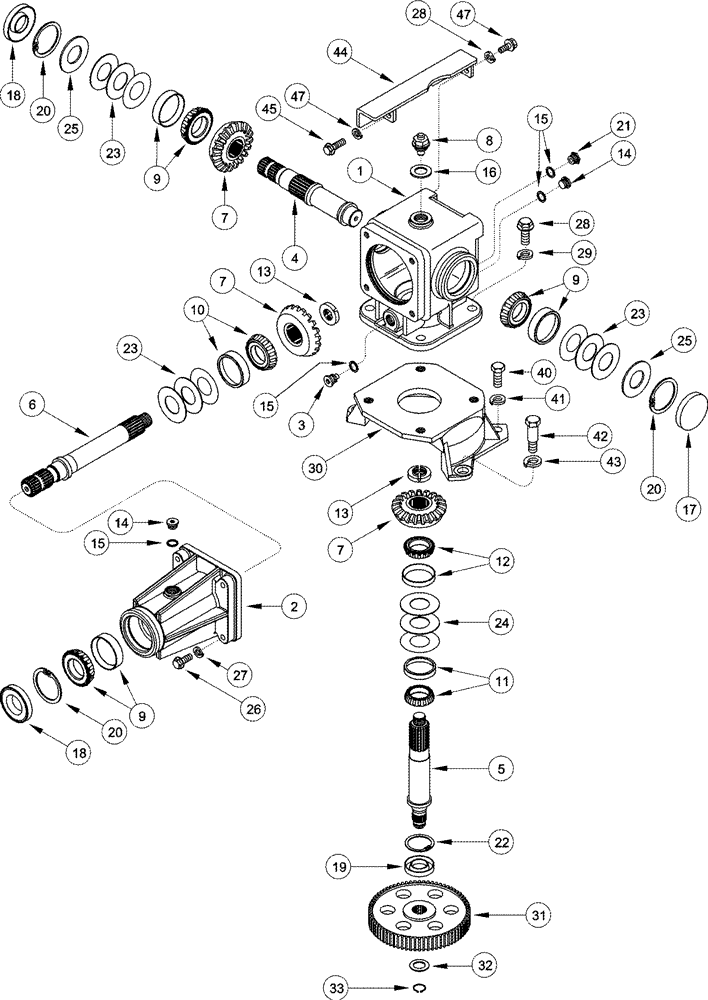 Схема запчастей Case IH 420 TIER 3 - (09A-14) - GEARBOX - DRUM NUMBER 2 (4 ROW WIDE) (13) - PICKING SYSTEM