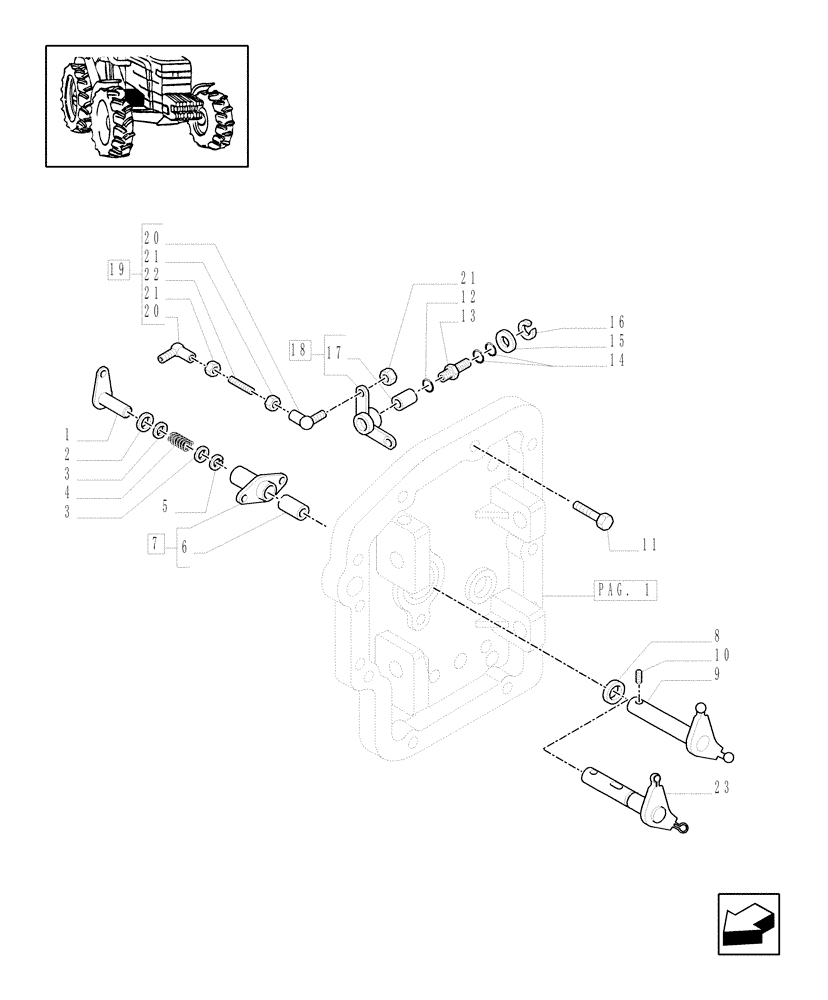 Схема запчастей Case IH MXU115 - (1.29.0/01[02]) - (VAR.110-120-300-300/1) TRANSMISSION 12X12 - INTERNAL SHIFTING CONTROLS (03) - TRANSMISSION