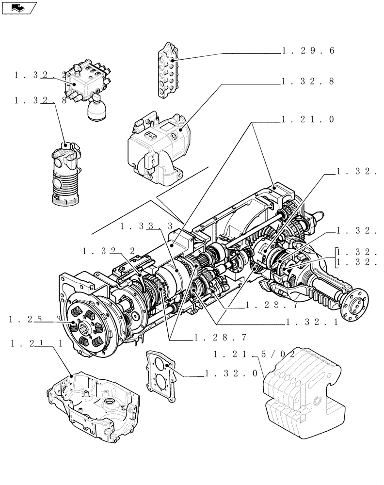 Схема запчастей Case IH PUMA 155 - (SEC. 03) - TRANSMISSION (00) - GENERAL