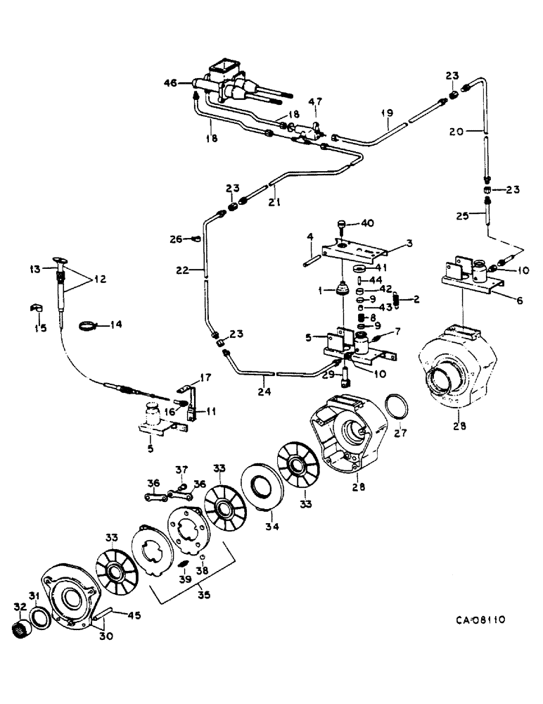 Схема запчастей Case IH 1460 - (04-005) - MASTER AND PARKING BRAKE "A" (5.1) - BRAKES