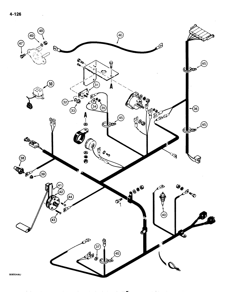 Схема запчастей Case IH 1818 - (4-126) - REAR HARNESS, DIESEL MODELS (04) - ELECTRICAL SYSTEMS