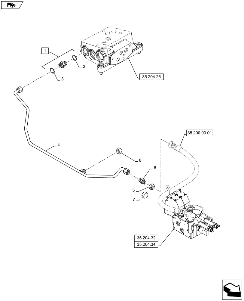 Схема запчастей Case IH PUMA 145 - (35.200.03[02]) - VAR - 743689, 330560, 333560, 743690, 330561, 333561 - ELECTRONIC MID MOUNTED VALVES - LINES - C7113 (35) - HYDRAULIC SYSTEMS