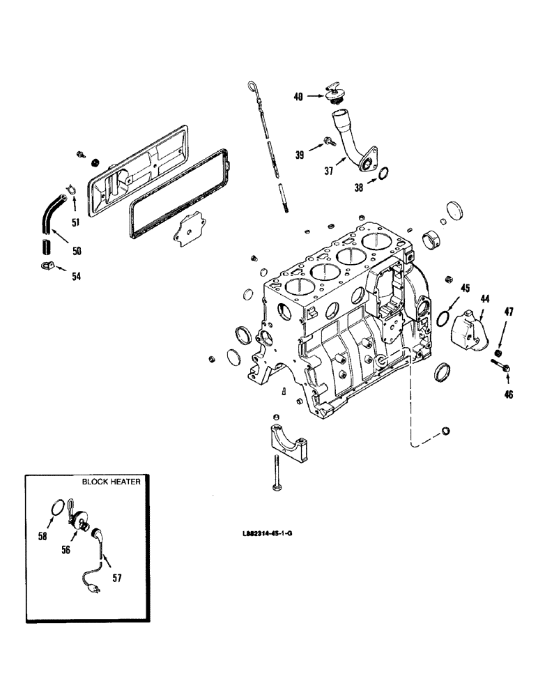 Схема запчастей Case IH 8830 - (2-24) - CYLINDER BLOCK, ENGINE BLOCK HEATER AND COMPLETE ENGINE ASSEMBLY, DIESEL (02) - ENGINE