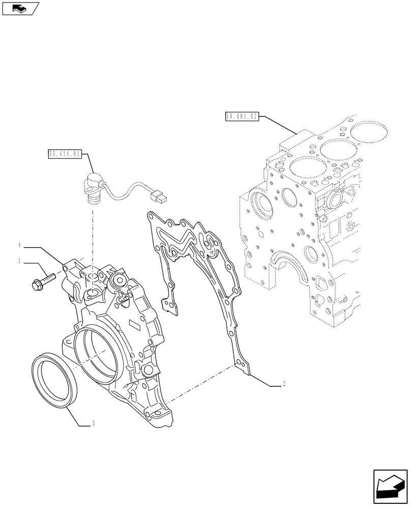 Схема запчастей Case IH F4CE9484L J603 - (10.304.01[02]) - OIL PUMP - ENGINE (2831055) (10) - ENGINE