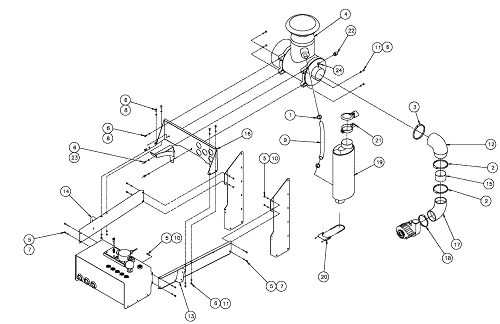 Схема запчастей Case IH SPX4260 - (03-034) - INTAKE EXHAUST GROUP (01) - ENGINE