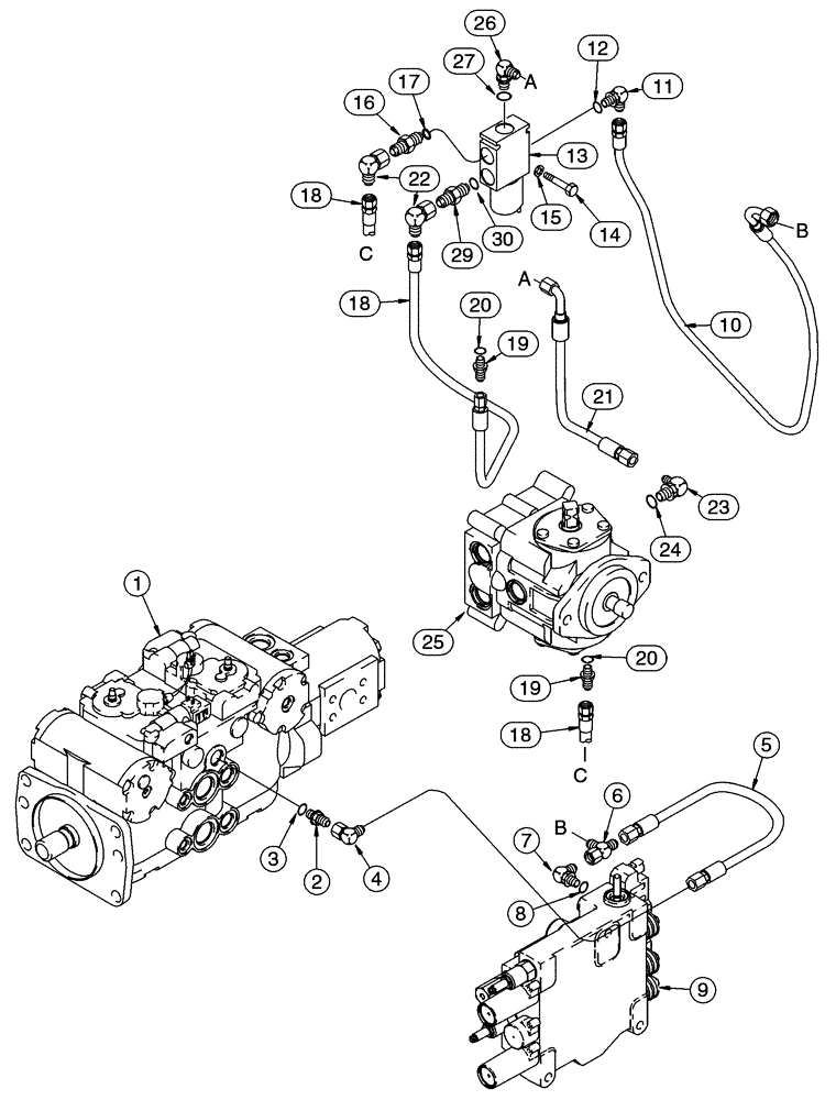 Схема запчастей Case IH 90XT - (06-10) - HYDROSTATICS SOLENOID, NORTH AMERICAN MODELS -JAF0320049, EUROPEAN MODELS -0274262 (06) - POWER TRAIN