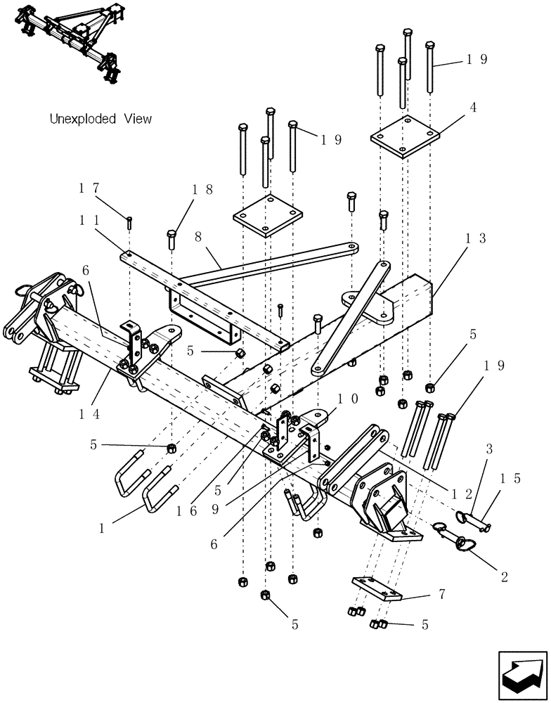 Схема запчастей Case IH ADX3380 - (F.10.D[23]) - ATX FIELD HITCH - 12 INCH SPACING F - Frame Positioning