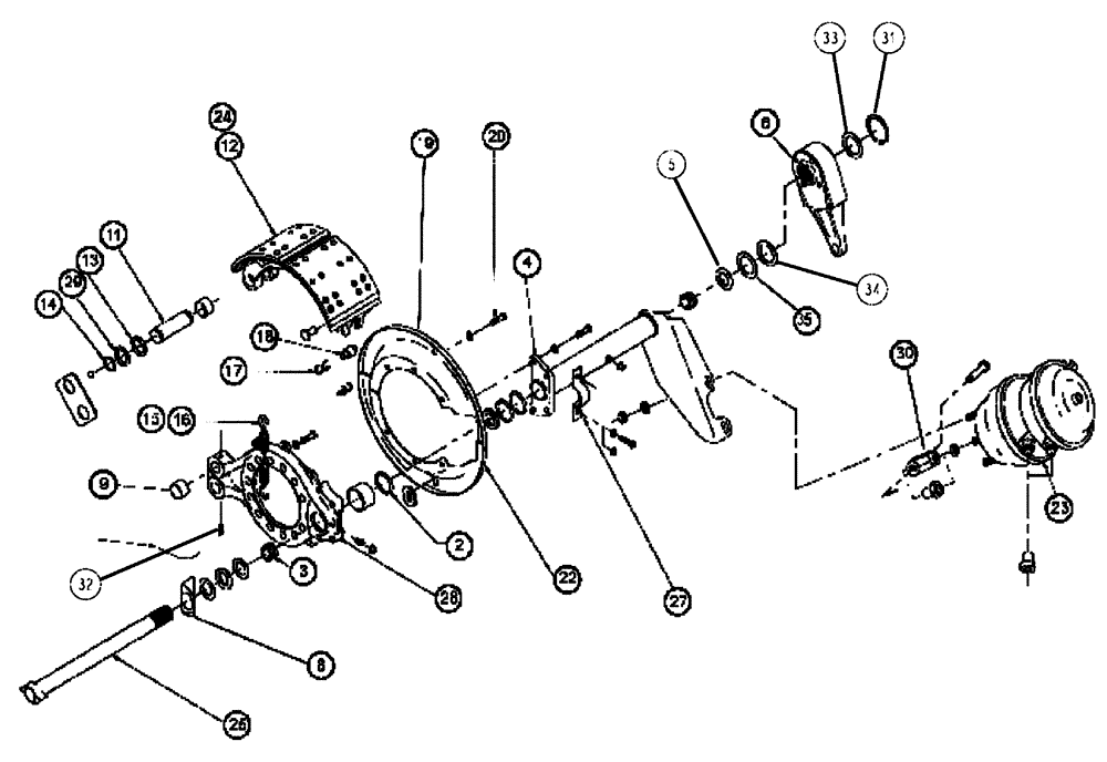 Схема запчастей Case IH FLX4010 - (04-007) - BRAKES, REAR AXLE - SERVICE PARTS, "BEFORE SERIAL# Y8T024152" Frame & Suspension