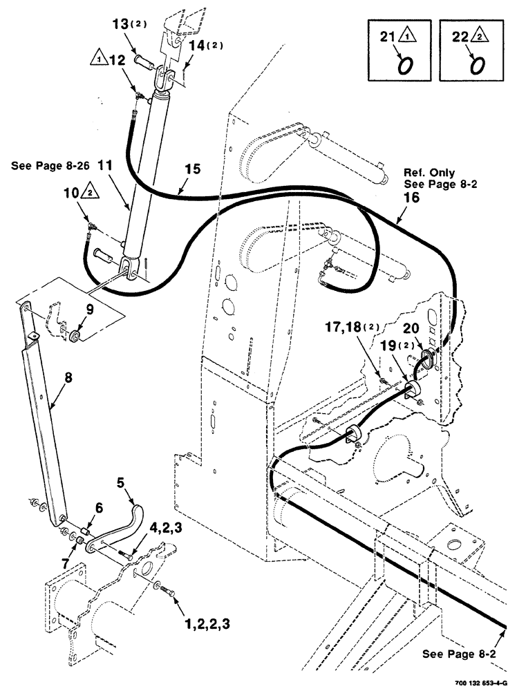 Схема запчастей Case IH RS561A - (8-004) - HYDRAULIC ASSEMBLY,  TAILGATE,  RIGHT, WITH MESH WRAP (07) - HYDRAULICS