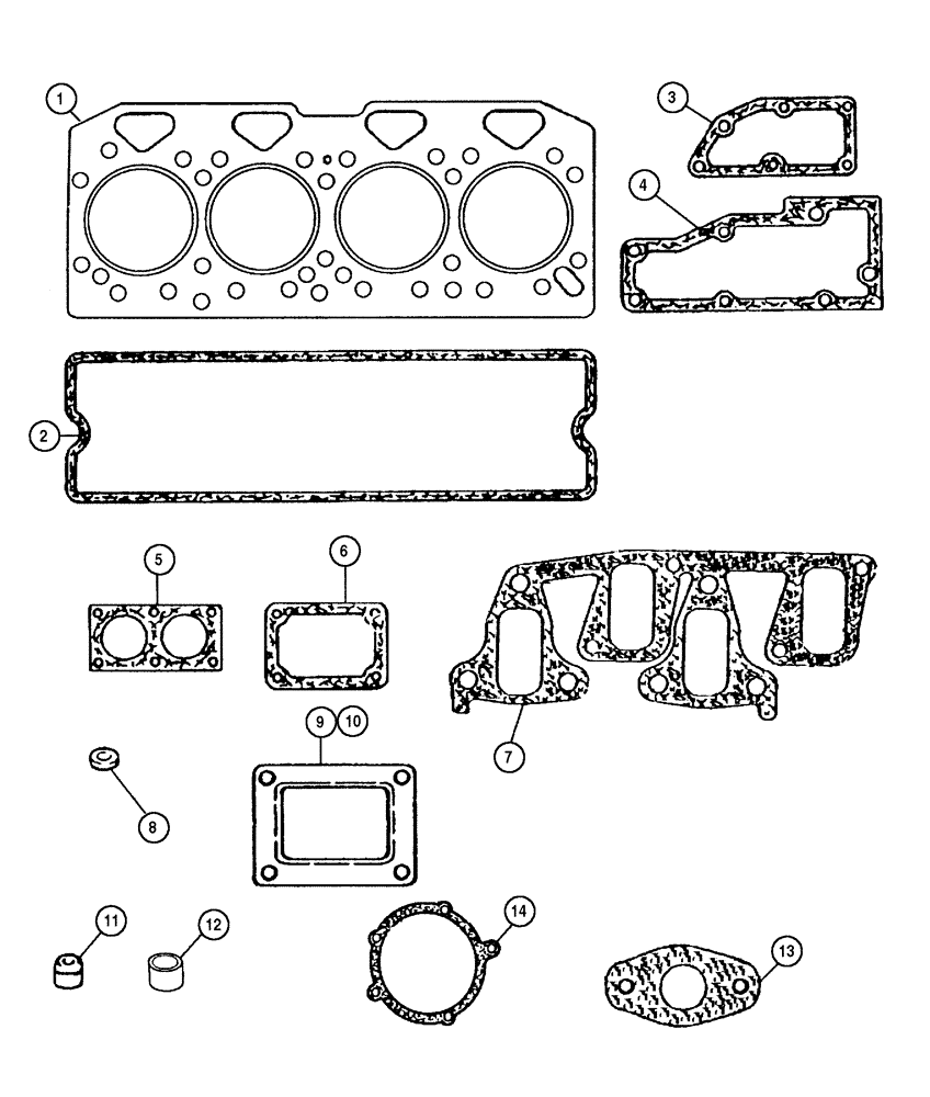 Схема запчастей Case IH C100 - (02-46) - CYLINDER BLOCK GASKET KIT (02) - ENGINE