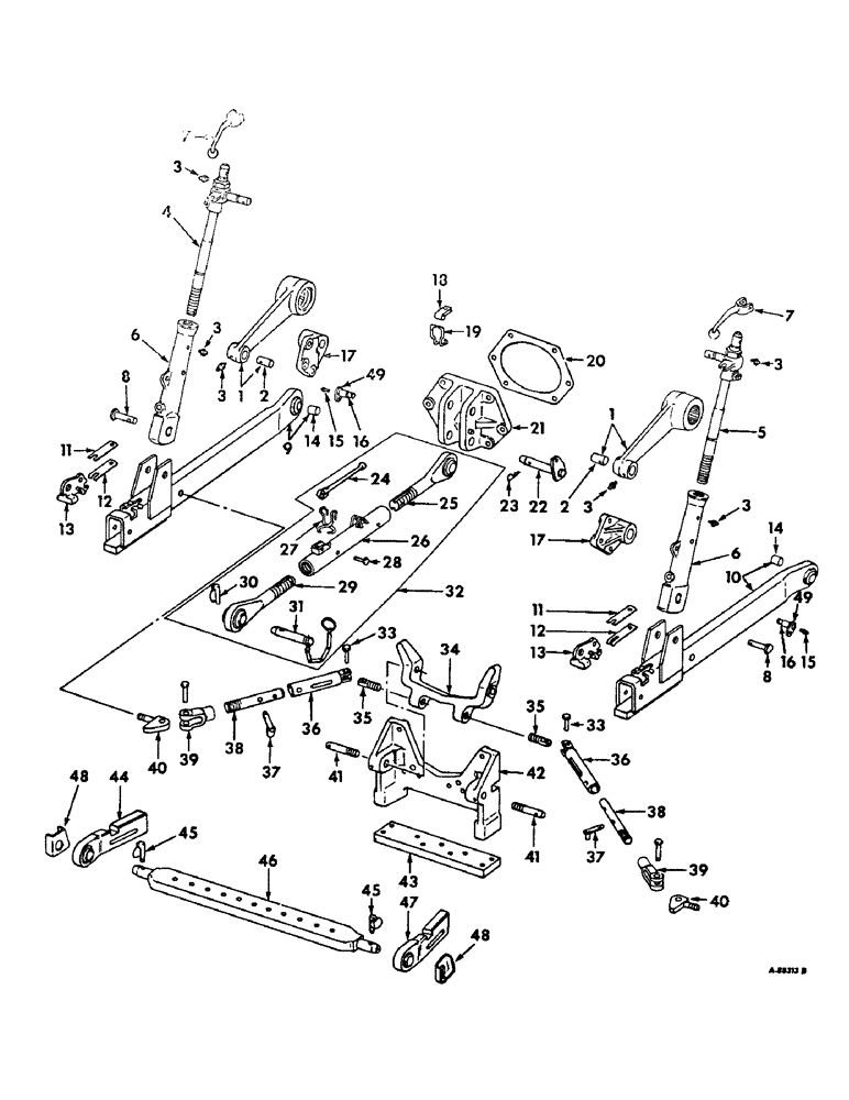 Схема запчастей Case IH 2706 - (K-12) - DRAWBARS AND HITCHES, THREE POINT HITCH Drawbars & Hitches