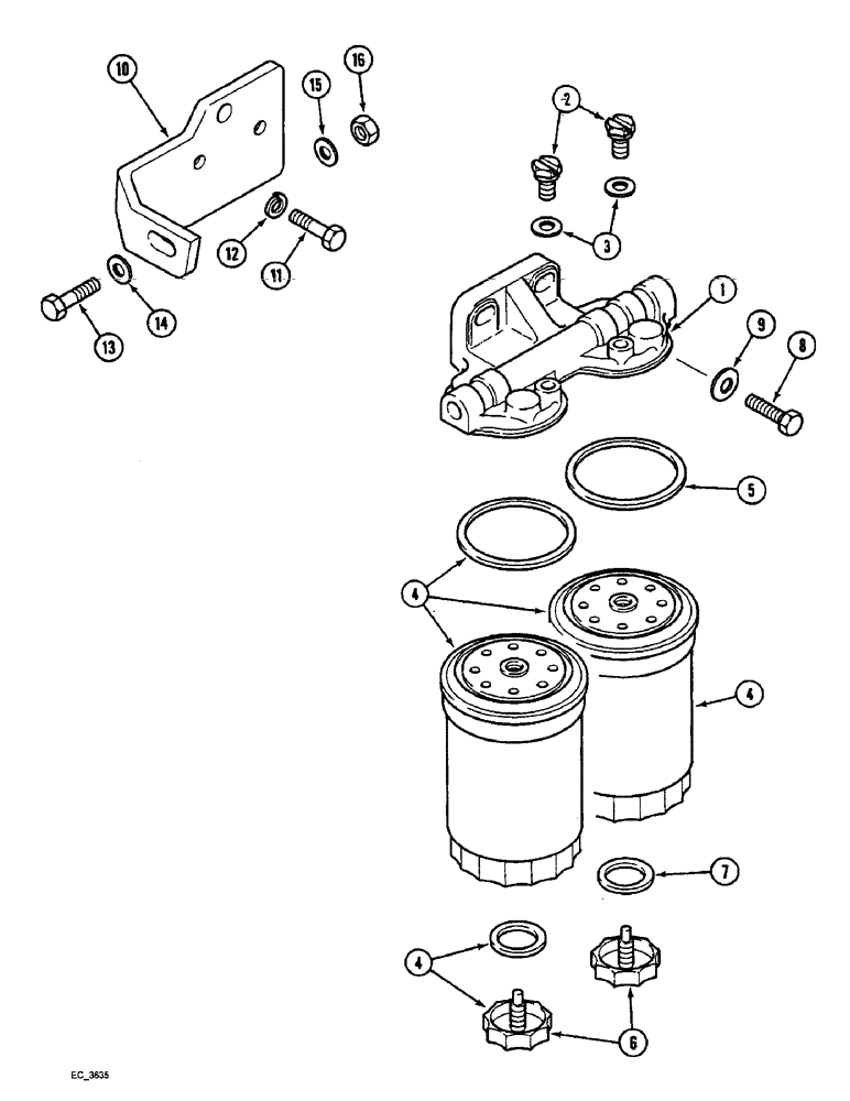 Схема запчастей Case IH 4240 - (3-02) - FUEL FILTER (03) - FUEL SYSTEM