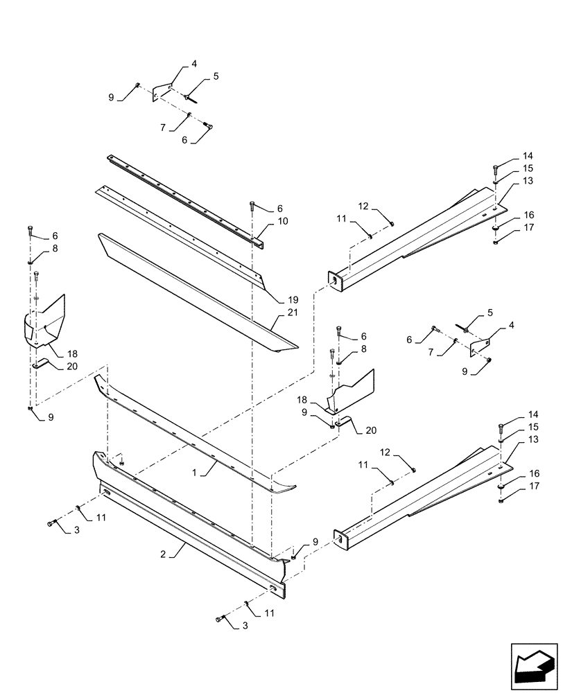 Схема запчастей Case IH 7010 - (74.110.04[01]) - GRAIN PAN, SUPPORTS & SEALS - 7010/8010 (74) - CLEANING