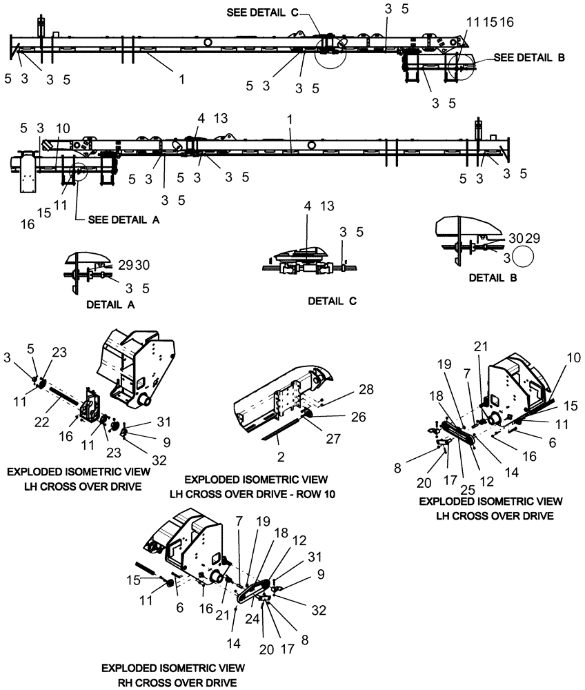 Схема запчастей Case IH 1250 - (75.300.07) - DRIVELINE - 24 ROW MECHANICAL DRIVE (75) - SOIL PREPARATION