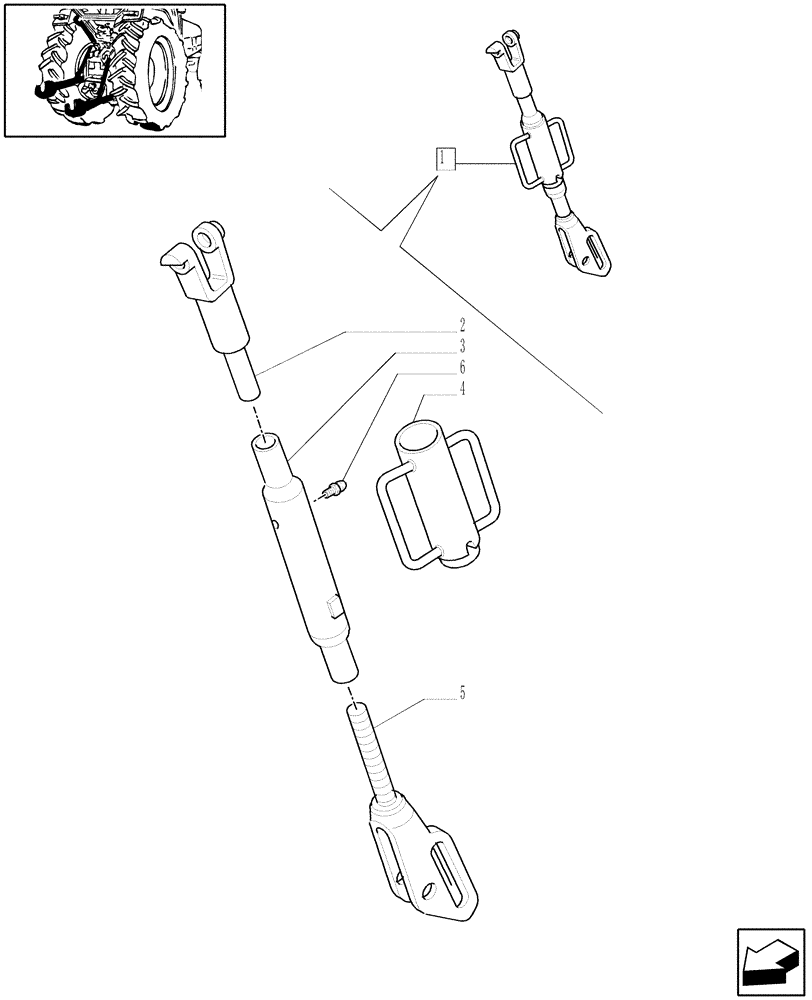 Схема запчастей Case IH JX70 - (1.89.6/03[01]) - (VAR.421-934) RH SIDE ADJUSTABLE TIE ROD - BREAKDOWN (09) - IMPLEMENT LIFT