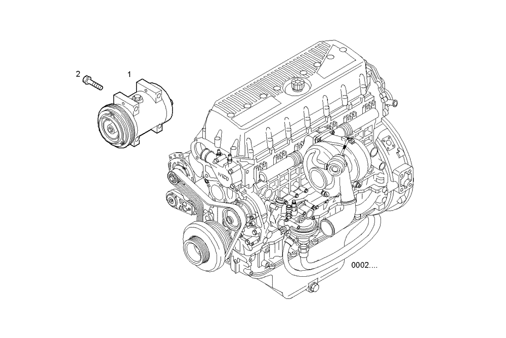 Схема запчастей Case IH F3BE0684N E906 - (3900.000) - COMPRESSOR AIR CONDITIONING 