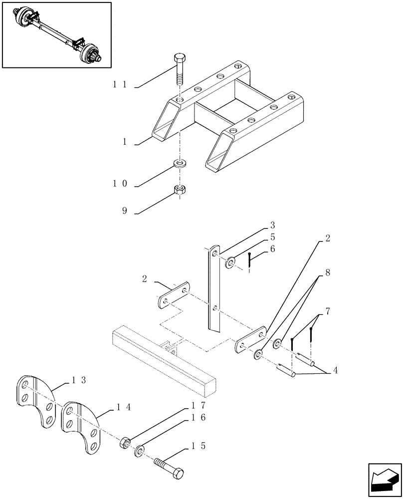 Схема запчастей Case IH LBX331S - (05.14[01]) - AXLE, FIXING PARTS (05) - AXLE