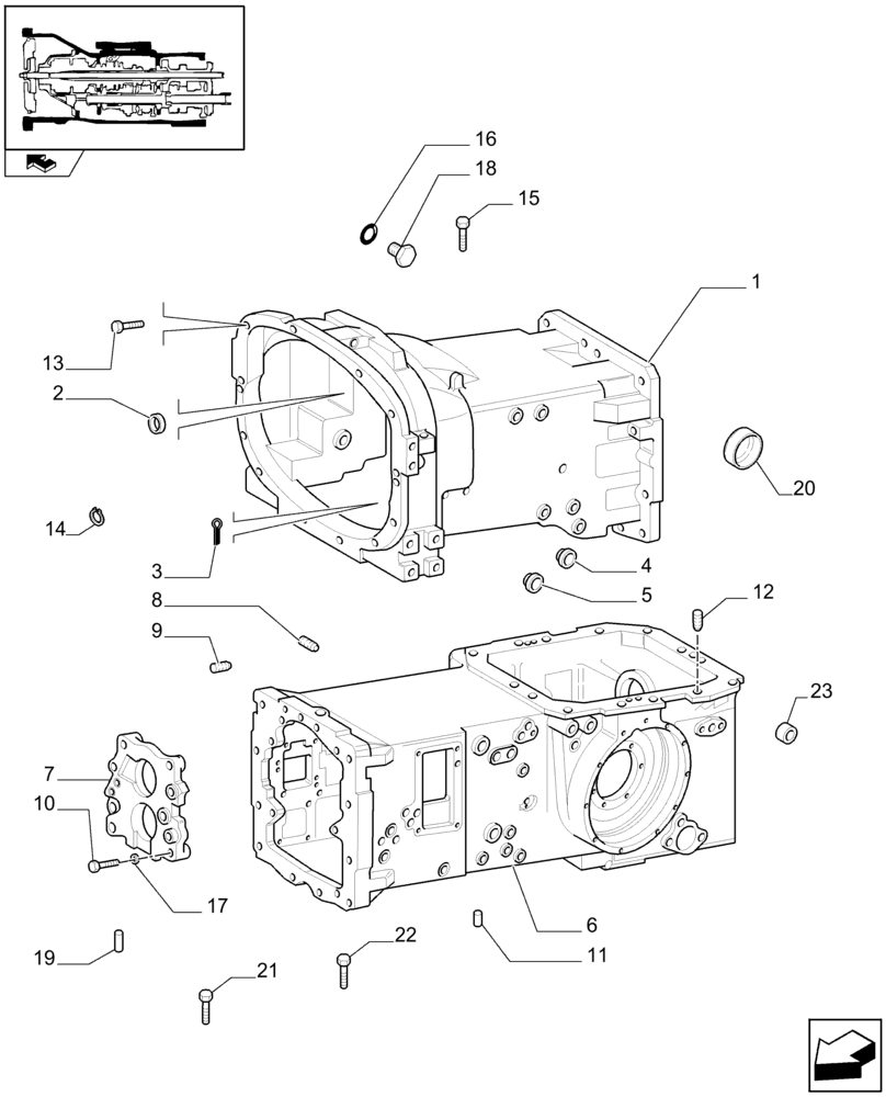 Схема запчастей Case IH FARMALL 85N - (1.21.0[01]) - CLUTCH BOX AND REAR TRANSMISSION BOX (03) - TRANSMISSION