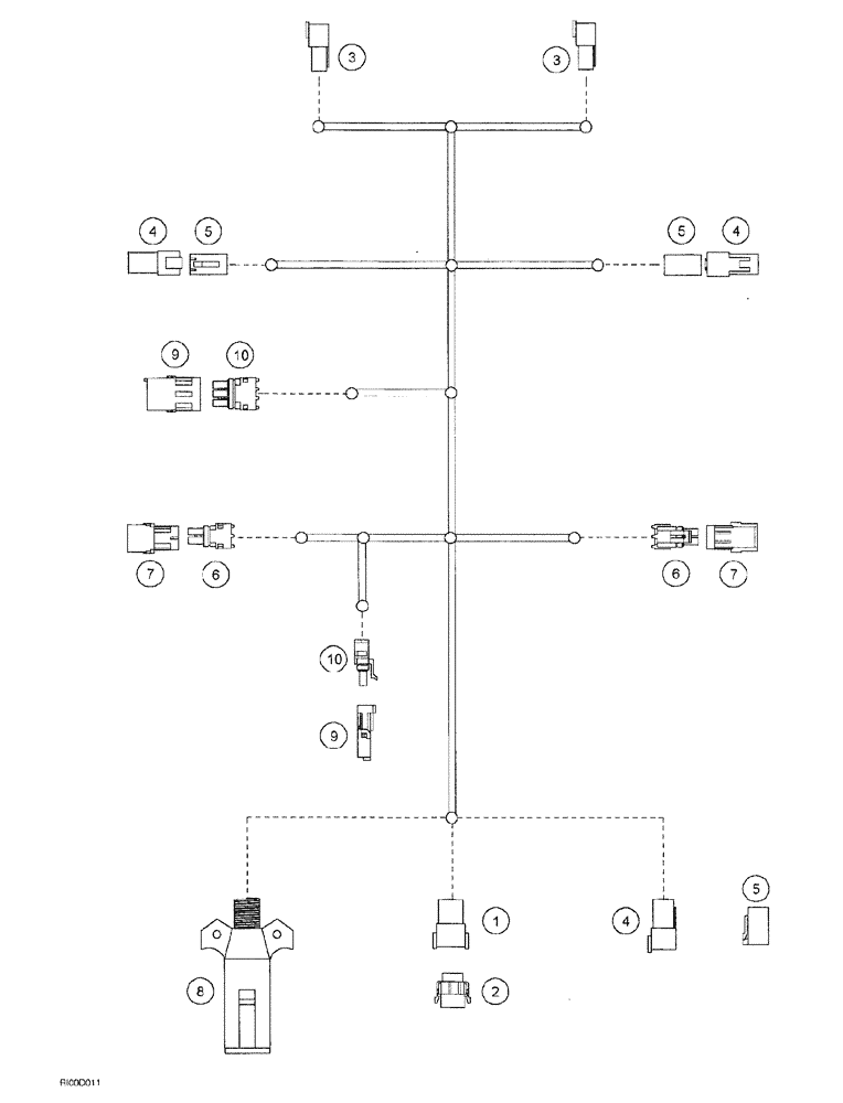 Схема запчастей Case IH AFS - (02-58) - HARNESS, TILLAGE TOW BEHIND SDX (55) - ELECTRICAL SYSTEMS