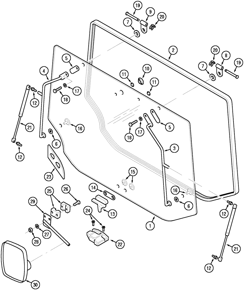 Схема запчастей Case IH CX50 - (09-23) - REAR WINDOW (09) - CHASSIS/ATTACHMENTS