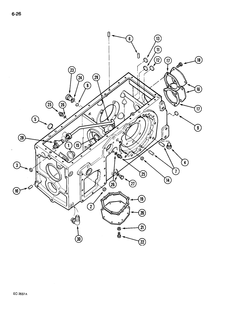 Схема запчастей Case IH 695 - (6-026) - REAR FRAME (06) - POWER TRAIN