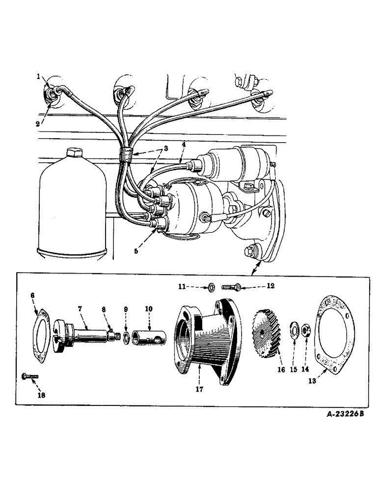 Схема запчастей Case IH FARMALL MDV - (086) - ELECTRICAL SYSTEM, CARBURETED ENGINE, SPARK PLUGS, CABLES, DISTRIBUTOR OR MAGNETO DRIVE AND BRACKET (06) - ELECTRICAL SYSTEMS