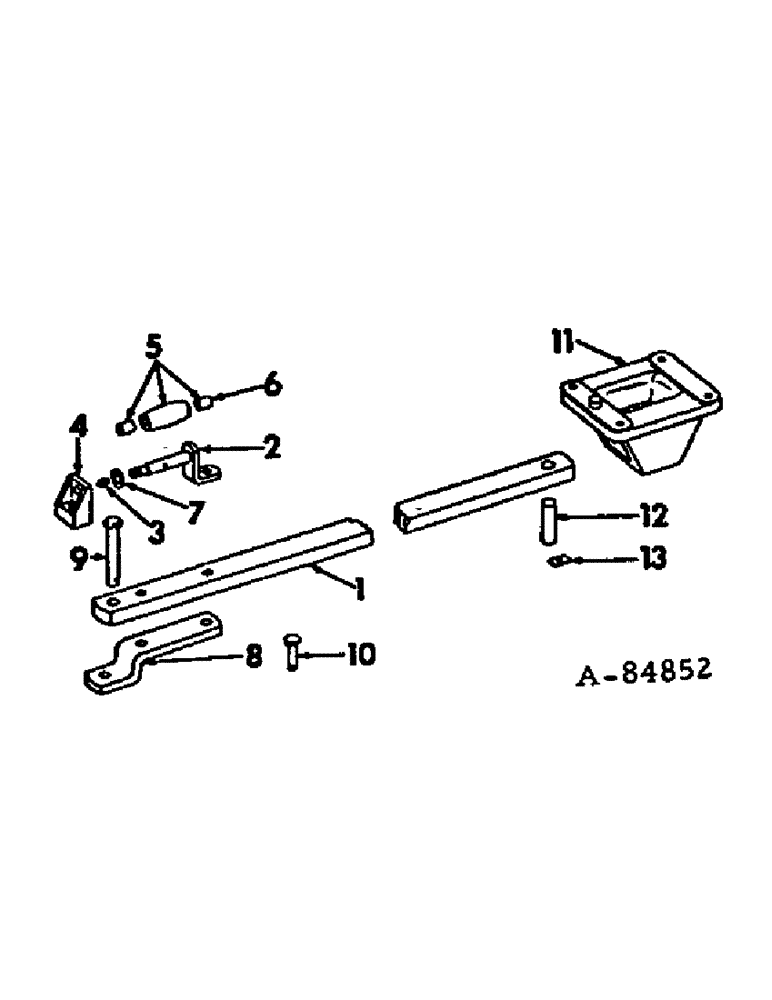 Схема запчастей Case IH 3088 - (09-17) - FRAME, HEAVY DUTY SWINGING DRAWBAR ATT, PART OF FIXED NON-ADJUSTABLE DRAWBAR (12) - FRAME