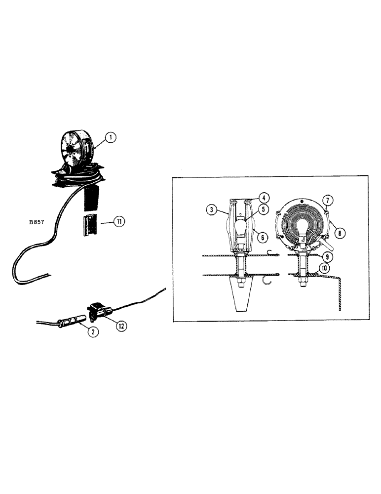 Схема запчастей Case IH 1010 - (230[A]) - WARNING LAMP ATTACHMENT (55) - ELECTRICAL SYSTEMS