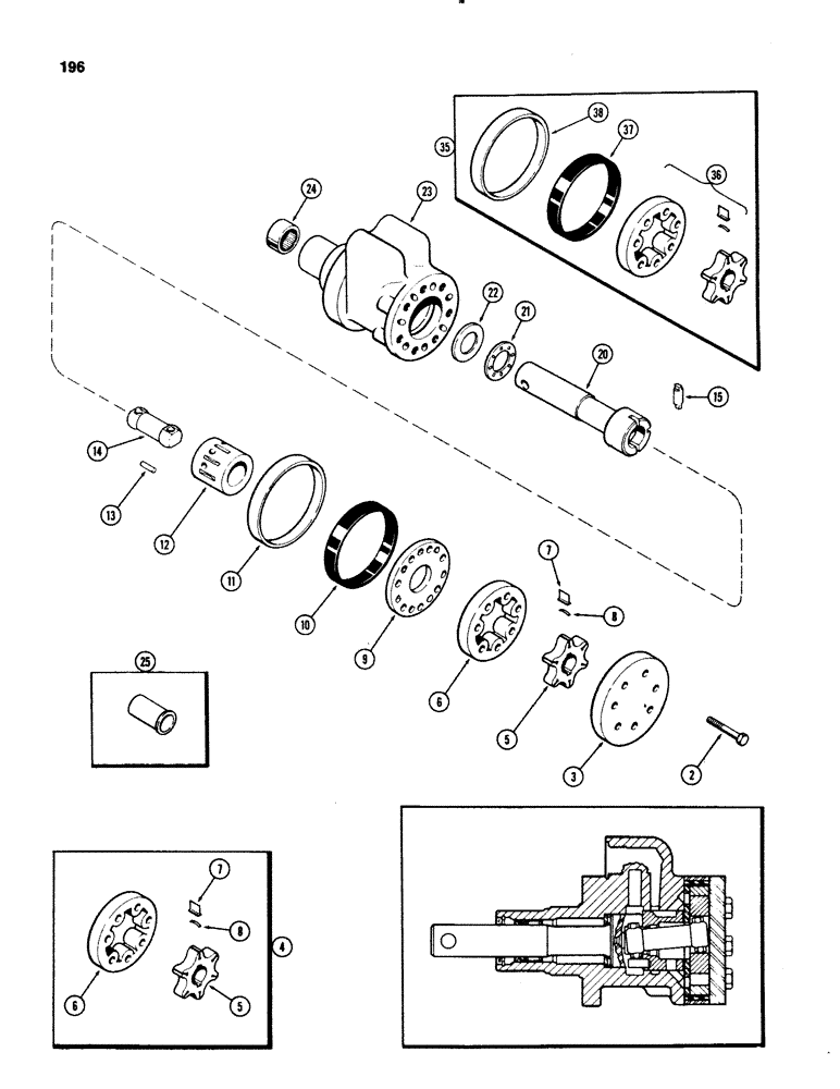 Схема запчастей Case IH 1070 - (0196) - A60202 STEERING PUMP, USED PRIOR TO TRACTOR SERIAL NUMBERS 8693001 (05) - STEERING