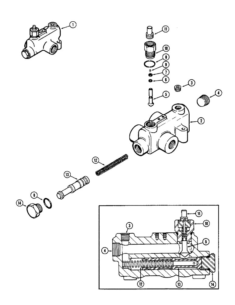 Схема запчастей Case IH 1370 - (205A) - HYDRAULICS, A64176 FLOW DIVIDER VALVE ASSEMBLY (08) - HYDRAULICS