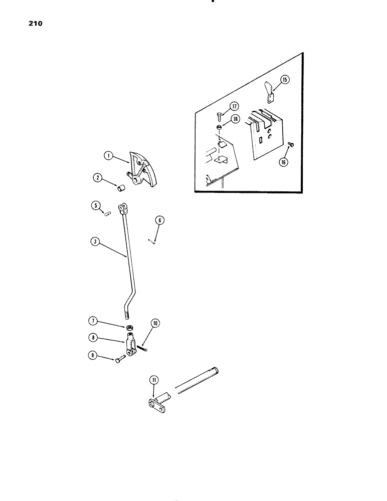 Схема запчастей Case IH 1270 - (210) - PARK LOCK CONTROL LINKAGE, FIRST USED TRANSMISSION SERIAL NUMBER 10028201 (06) - POWER TRAIN