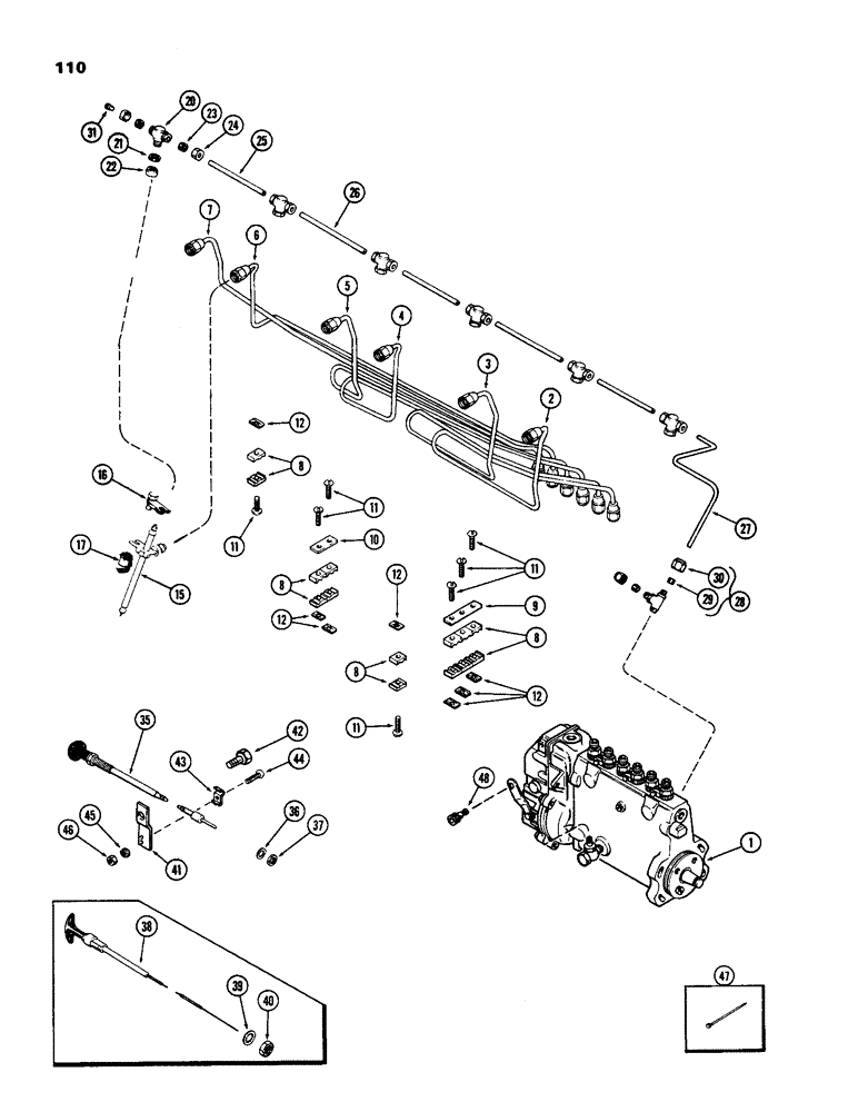 Схема запчастей Case IH 970 - (110) - FUEL INJECTION SYSTEM, (401B) DIESEL ENGINE (03) - FUEL SYSTEM