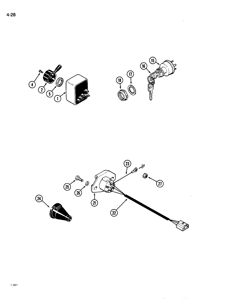 Схема запчастей Case IH 1896 - (4-28) - ELECTRICAL EQUIPMENT MOUNTING (04) - ELECTRICAL SYSTEMS