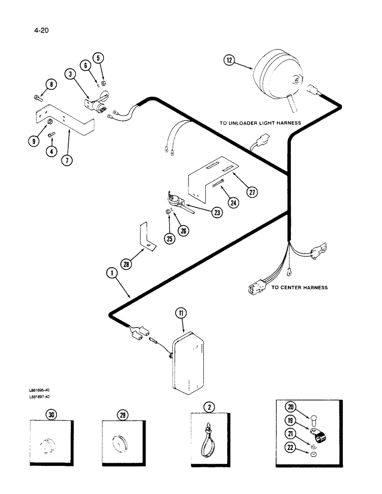 Схема запчастей Case IH 1640 - (4-20) - GRAIN TANK HARNESS (06) - ELECTRICAL