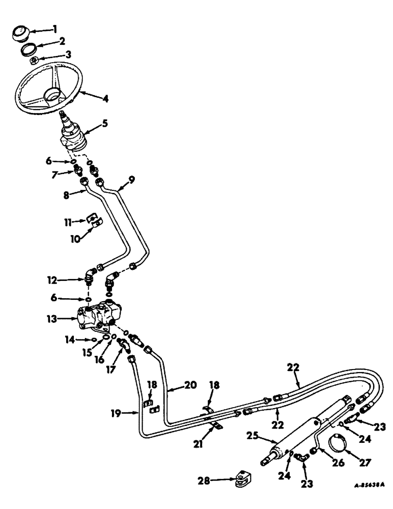 Схема запчастей Case IH 4100 - (J-02) - STEERING MECHANISM, POWER STEERING Steering Mechanism