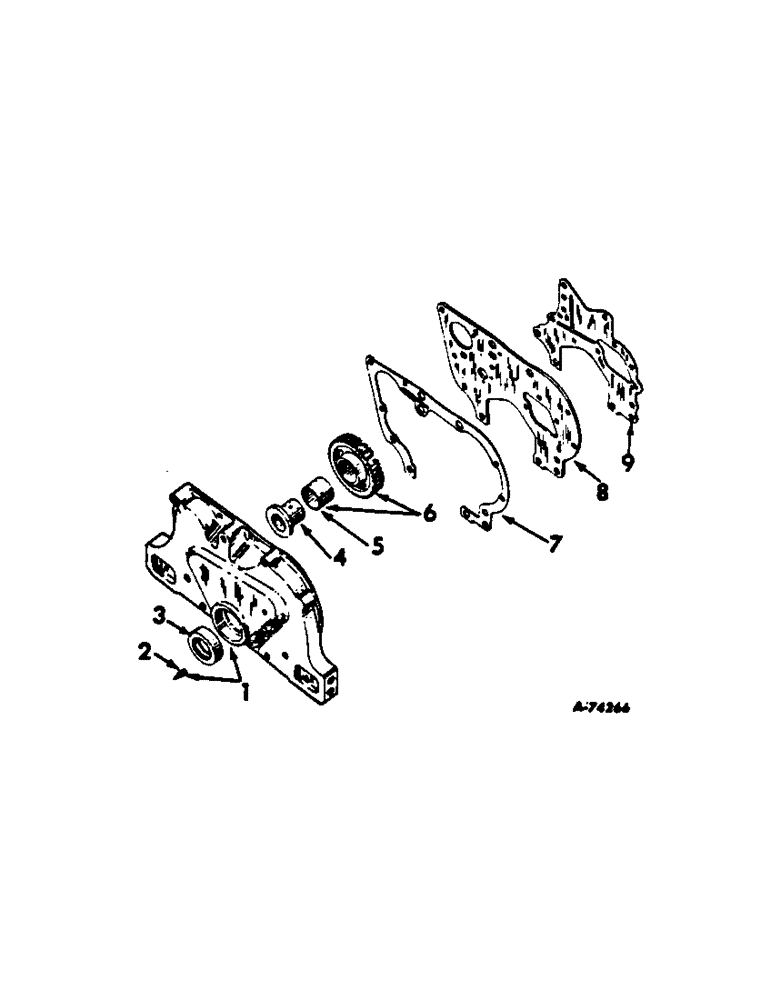 Схема запчастей Case IH C-263 - (B-18[A]) - CRANKCASE FRONT COVER AND IDLER GEAR, 656 AND 706 TRACTORS 