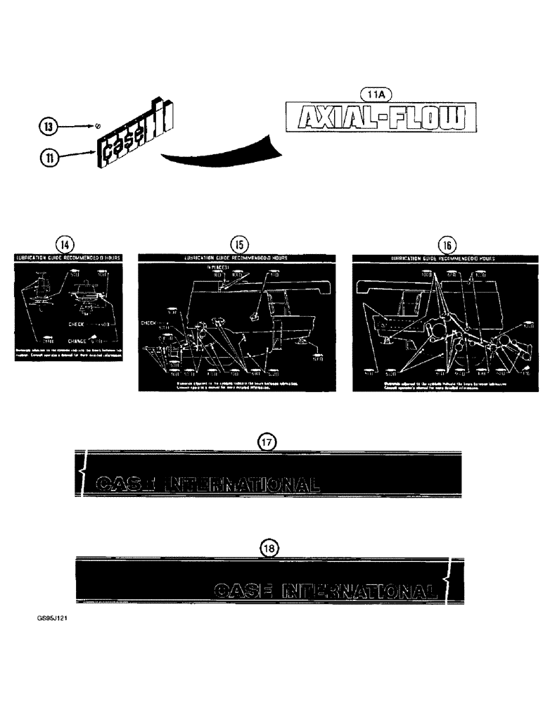 Схема запчастей Case IH 1682 - (9-181A) - DECALS, COMBINE (CONTD) (09) - CHASSIS ATTACHMENTS