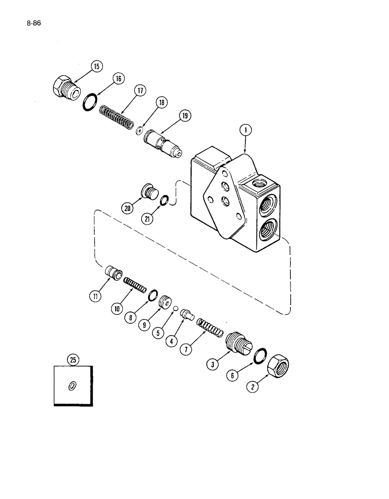 Схема запчастей Case IH 1680 - (8-086) - FLOW DIVIDER VALVE, P.I.N. JJC0117060 AND AFTER (07) - HYDRAULICS