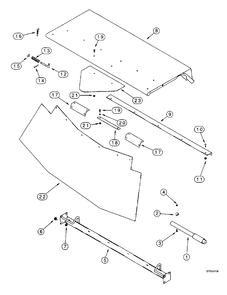 Схема запчастей Case IH 2166 - (9D-30) - CLEANING SHOE DOOR AND SHIELD, MODELS WITH STRAW AND CHAFF SPREADER (16) - GRAIN ELEVATORS & AUGERS