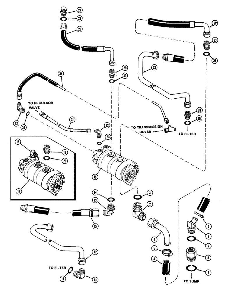 Схема запчастей Case IH 2870 - (260) - HYDRAULIC PUMP CIRCUITRY (08) - HYDRAULICS