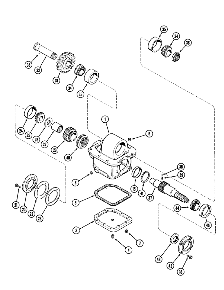 Схема запчастей Case IH 1896 - (6-186) - TRANSFER GEARBOX, CONSTANT LOCK, IF EQUIPPED (06) - POWER TRAIN