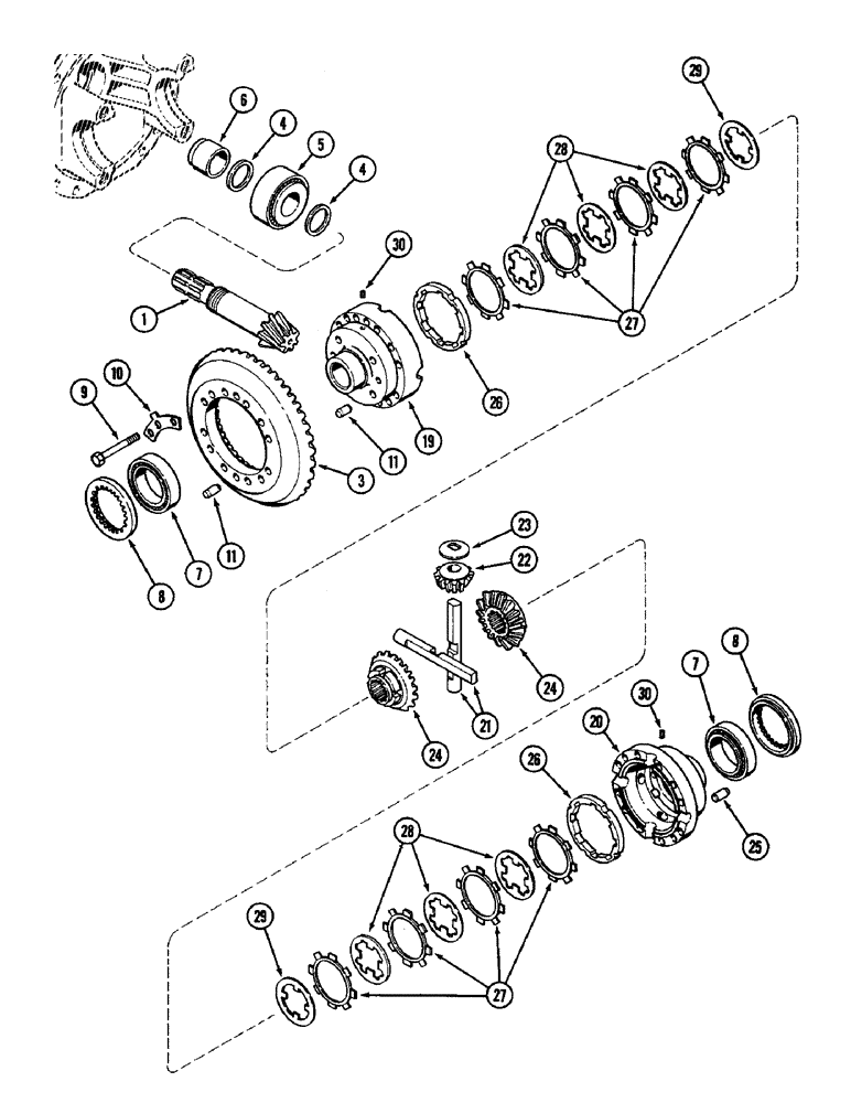 Схема запчастей Case IH 3294 - (5-136) - FRONT AXLE DIFFERENTIAL, CARRARO AXLE, WITH FOUR TANG DIFFERENTIAL GEAR (05) - STEERING