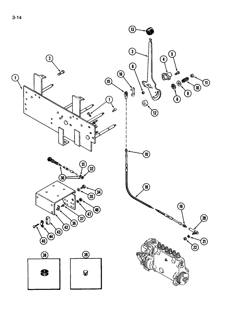 Схема запчастей Case IH 3594 - (3-014) - THROTTLE CONTROLS (03) - FUEL SYSTEM