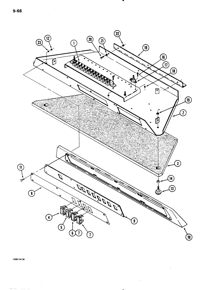 Схема запчастей Case IH 9110 - (9-66) - OVERHEAD DOOR, CAB (09) - CHASSIS/ATTACHMENTS