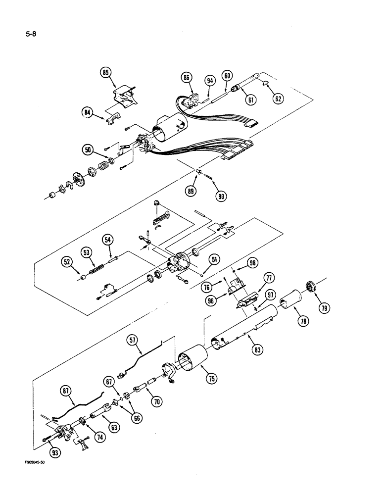 Схема запчастей Case IH 9280 - (5-008) - COLUMN ASSEMBLY, (CONT) (05) - STEERING