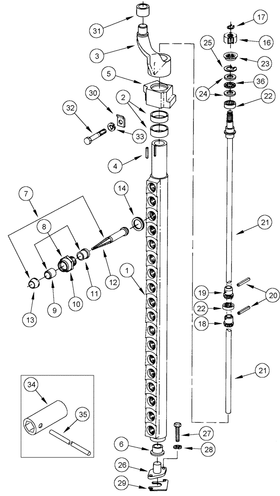 Схема запчастей Case IH 635 - (60.600.21) - PICKER BARS AND SPINDLES (60) - PRODUCT FEEDING