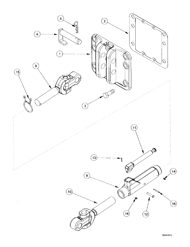 Схема запчастей Case IH MX270 - (9-116) - TOP LINK, HITCH, MX200, MX220, MX240, MX270, N.A. ONLY (09) - CHASSIS/ATTACHMENTS