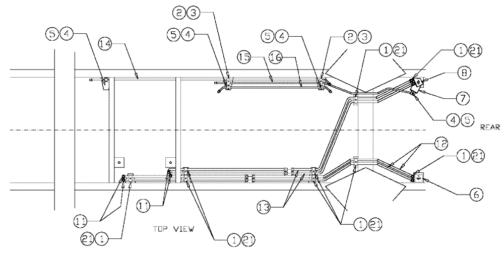 Схема запчастей Case IH 3185 - (06-022) - STEEL HYDRAULIC TUBES AND CLAMPS Hydraulic Plumbing